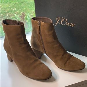 J. Crew Hadley Suede Booties in Pony Brown
